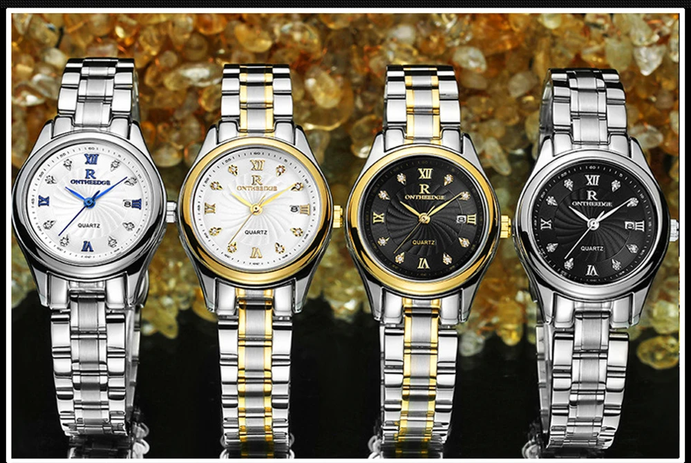 ONTHEEDGE Luxury Ladies Watch Women's Quartz Wrist Analog Waterproof with Date relogio feminino | Наручные часы