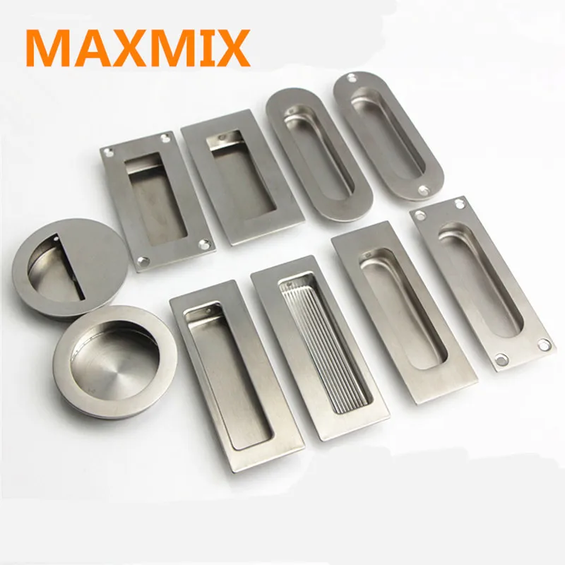 MAXMIX 1 шт. Скрытая Встраиваемая ручка для мебели из нержавеющей стали круглая