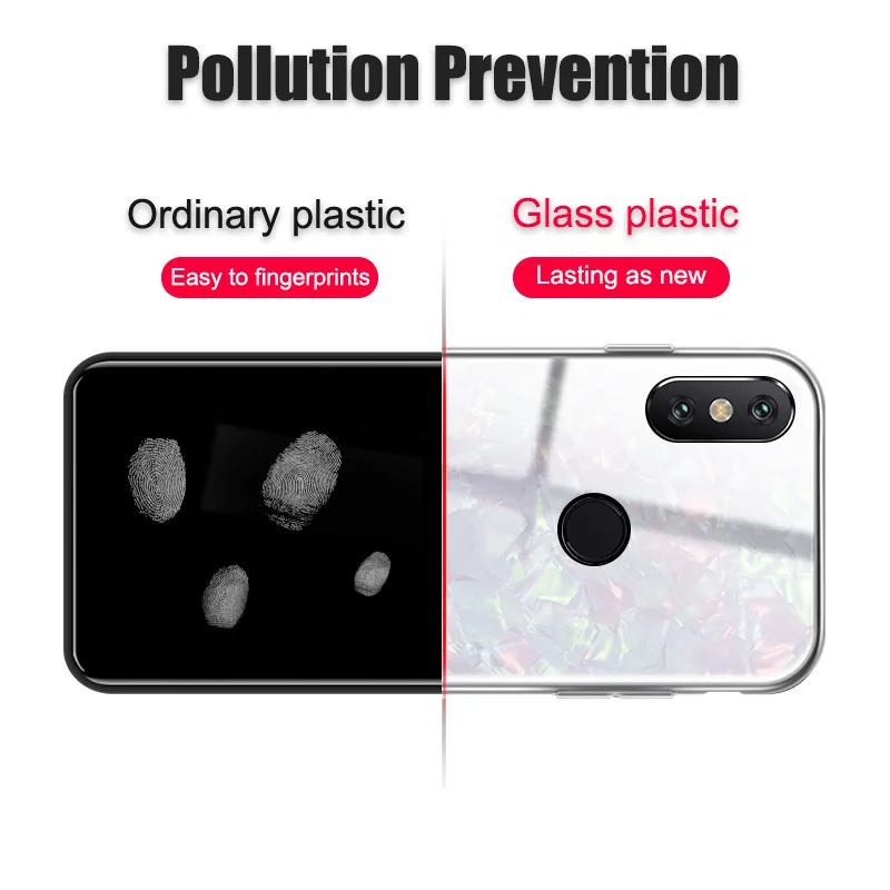 Hard Tempered Glass Shell Case Xiaomi Mi 8 Lite Mi8 Luxury Full Protect Silicone Back Cover A2 miA1 |