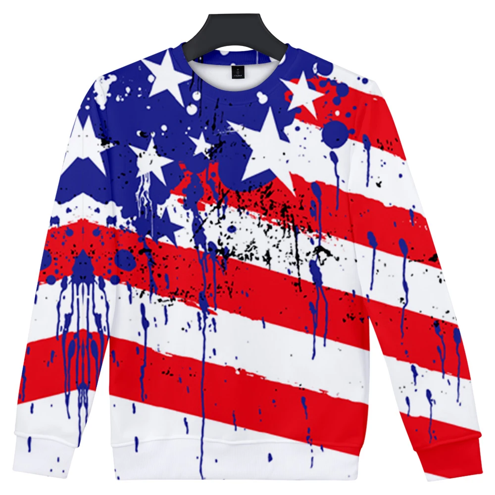 

Aikooki Hot Sale Independence Day Sweatshirts Men/Women Fashion Long Sleeve Capless Hoodies 3D Print July Fourth Streetwear Top