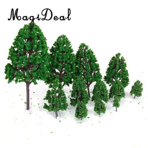 Набор зеленых поездов MagiDeal 12 шт./лот 1/50 масштаб модель пейзажа дерево для
