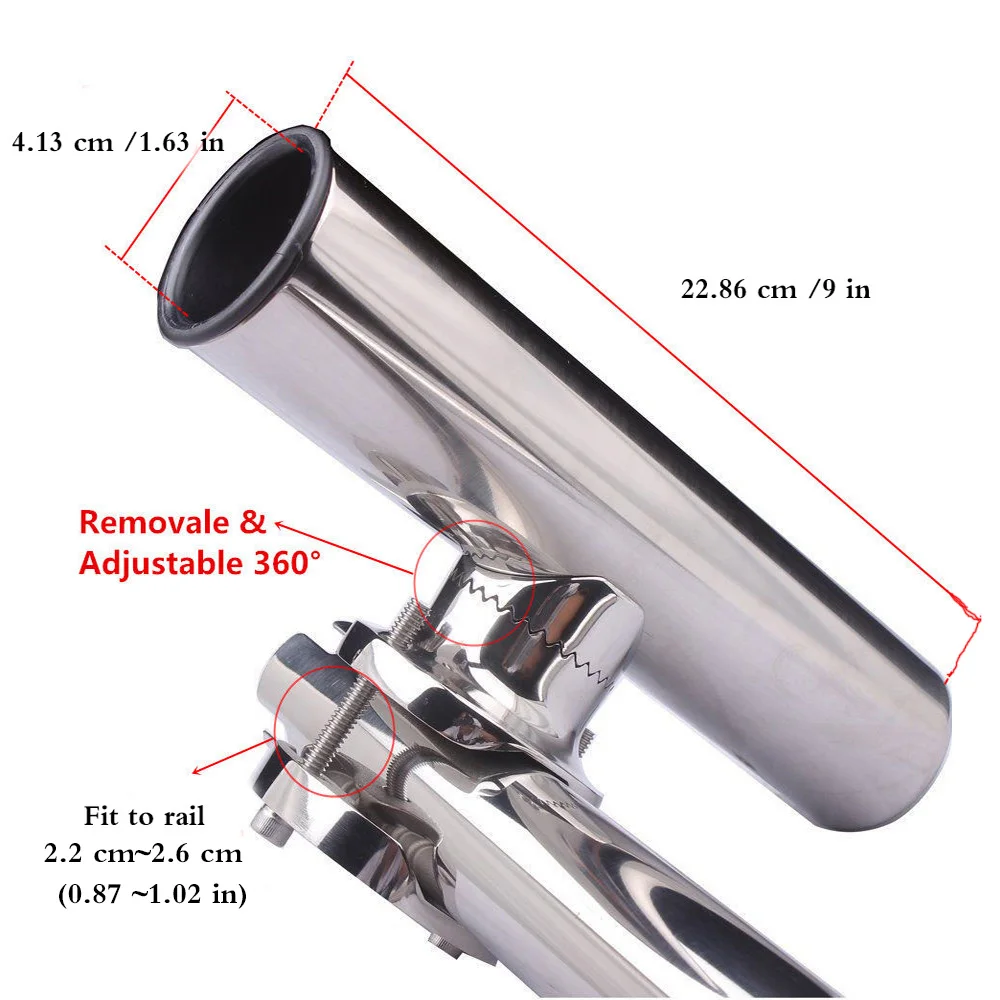 Регулируемый держатель для удочки из полированной нержавеющей стали|Морское
