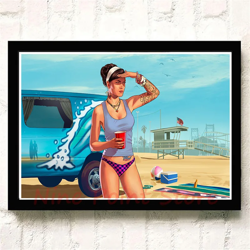 GTA Grand Theft Auto San Andreas бумага с покрытием Плакат Бар Кафе гостиная столовая стены бескаркасные