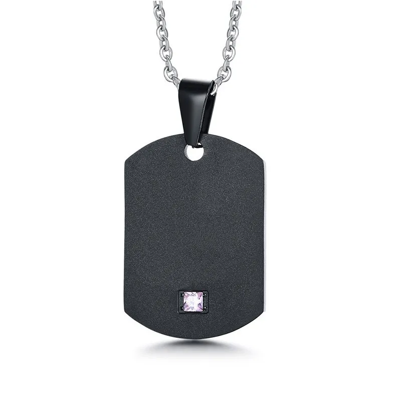 women necklace Пользовательские Dogtag Пары Ожерелье Набор из нержавеющей стали его королева и ее король CZ камень кулон персонализированные ювелирные изделия - Окраска металла: women necklace