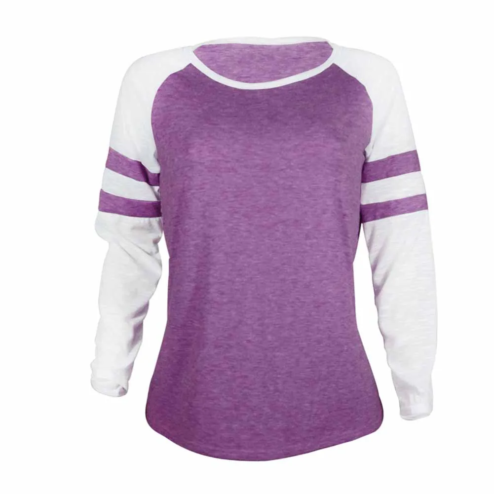 Женский Осенний пуловер с длинными рукавами и круглым вырезом в