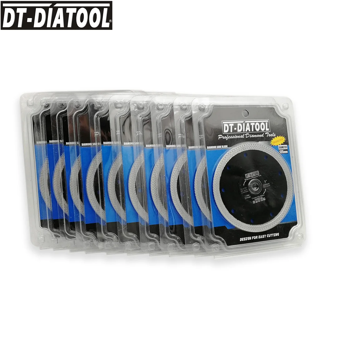 

DT-DIATOOL 10pcs/pk Dia 125mm/5" Cutting Disc X Mesh turbo rim segment Saw Blades for Porcelain Ceramic Tile