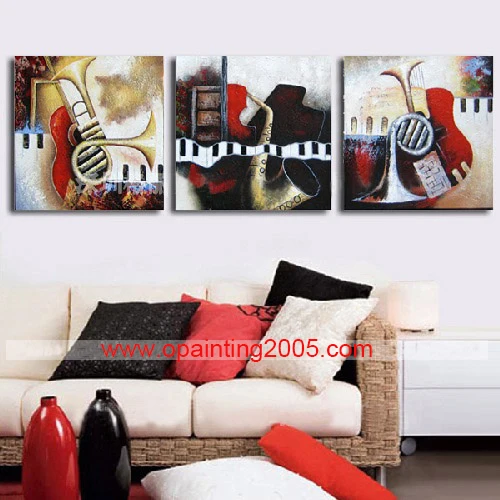 

Hand Painted Abstract On Canvas Music Oil Painting No Frame For Living Room Decor Wall Art Musical Instruments Still Pictures