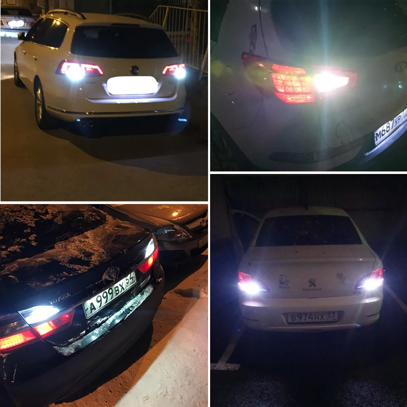 2 шт. T15 W16W Светодиодная лампа заднего хода для парковки 921 912 Canbus 3030 SMD высокомощная