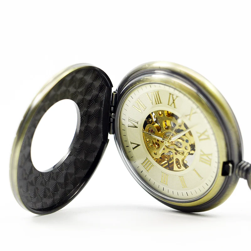 Antique Chinese Zodiac Hollow Relief Mechanical Pocket Watch Manual Winding Steampunk Fob Chain Clock Festival Men's Best Gift