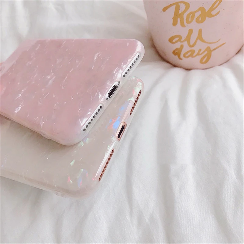 

Glitter Phone Case For iPhone 12 12Pro Max 11 11Pro Dream Shell Pattern Cases For iPhone X XS XR XSMAX Soft TPU Silicone Cover