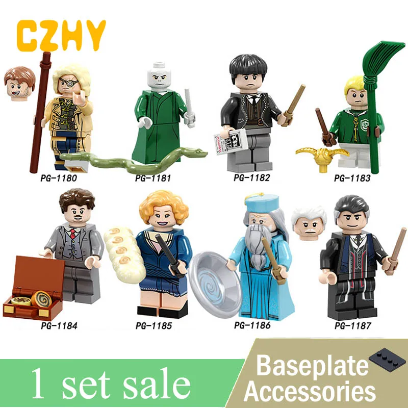 PG8173 Набор Дамблдора Квиррелл Филч Гермиона Рон Hogwartsed строительные игрушки поп Гарри серии гонтеры фигурки WM6047 - Цвет: PG8173