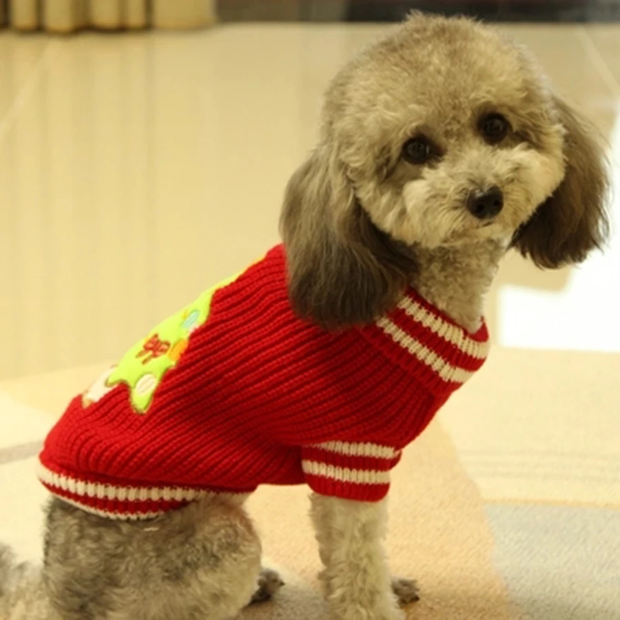 Милый свитер для собаки Рождество маленький средний осенний Bichon плюшевое пальто