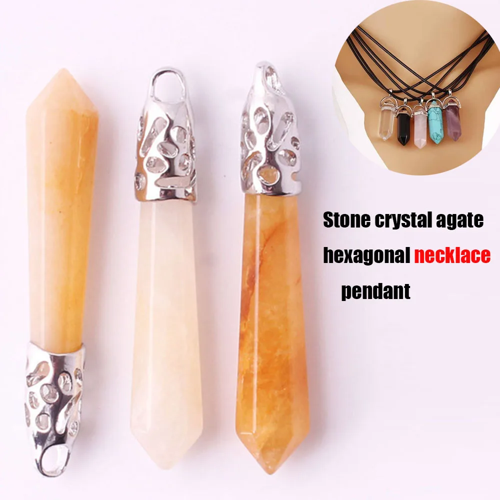 Каменная подвеска чакры в виде натурального кварца с кристаллами | Украшения и