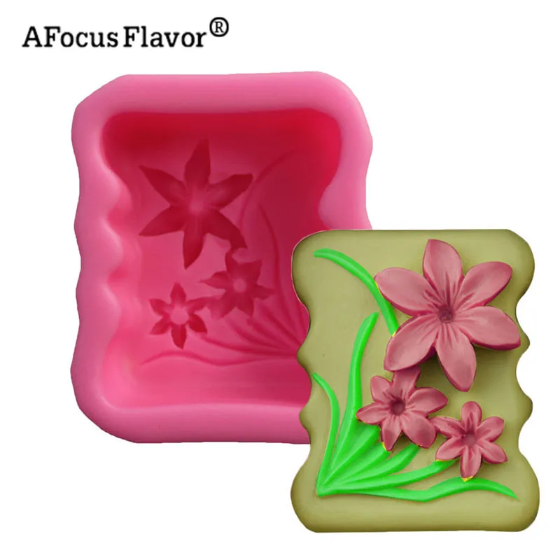 DIY Ручная работа орхидея трава торт мыло силиконовая форма шоколадный пудинг