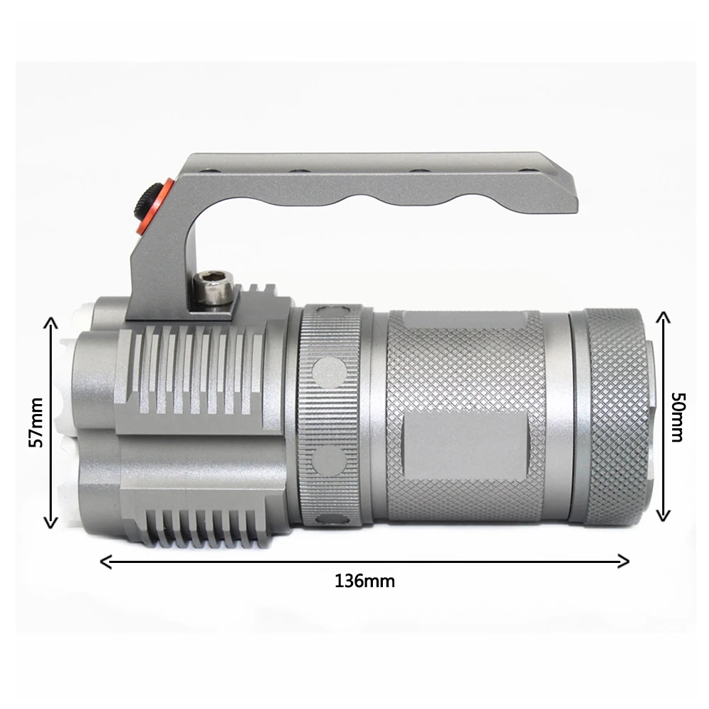 Comprar Linterna Táctica Para Exteriores, Luz LED Potente De 40W, 4x XM-L2, 4500LM, Para Acampada Nocturna + Batería 4x18650 + Cargador