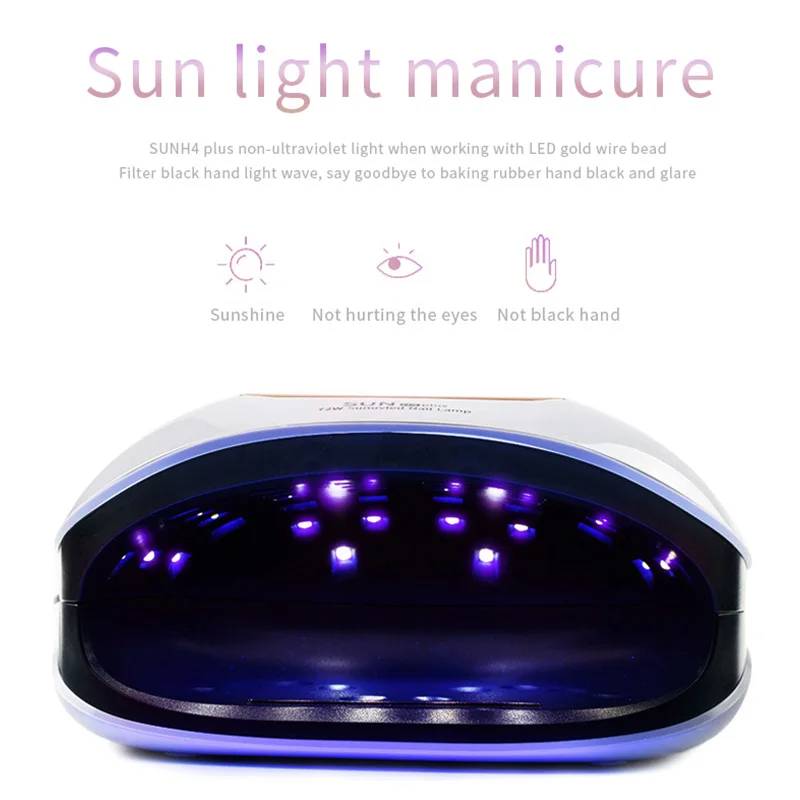 Светодиодный УФ светильник 72 Вт для ногтей с двумя ручными лампами 36