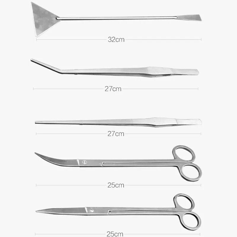 Tainless Сталь 1/5/6 шт. аквариума водоросли бритва лезвие скребка для воды живые растения травы для очистки мультиинструмент очиститель комплект - Цвет: Five-piece-set