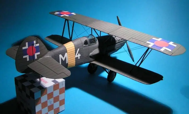 1:33 Бумажная модель чешского истребителя Avia B.534 WW II подарок для мальчика бумажная