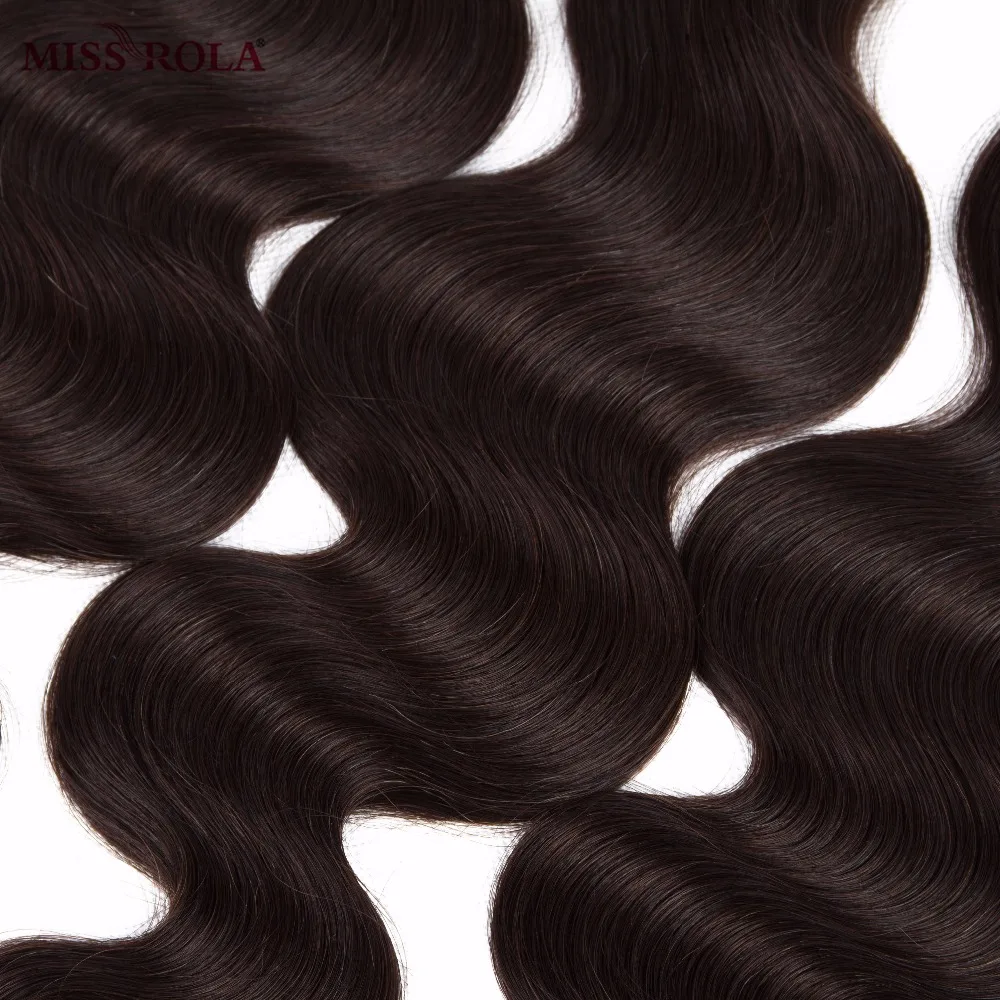 Miss Rola волосы бразильские объемные волнистые ткачество 3 пряди с закрытием #2 цвета