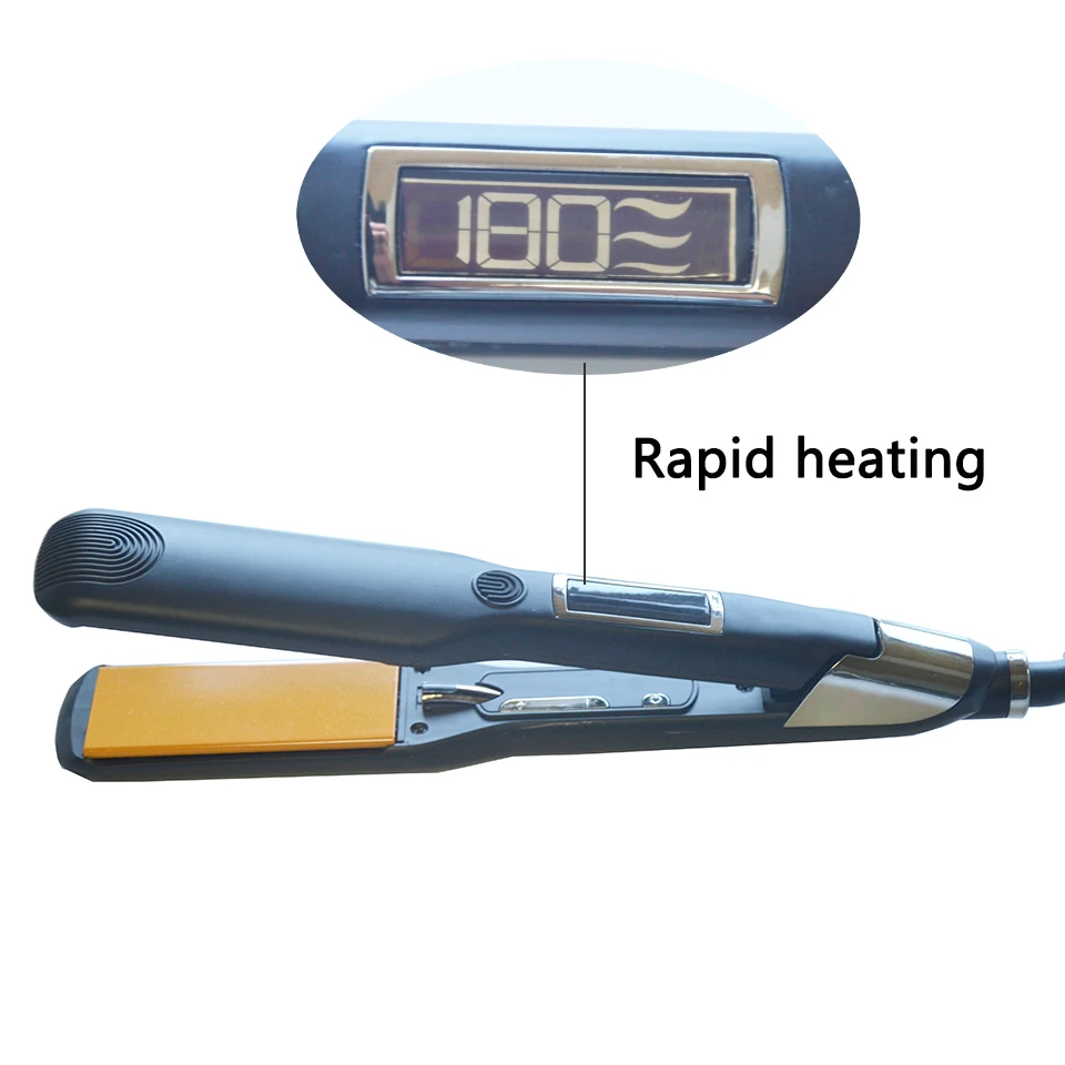 Профессиональный Выпрямитель для волос Температура регулировка черный Керамика