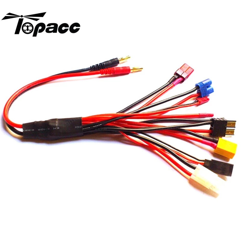 High Quality Multifunctional Charger 4.0mm Banana Adapter Connector T Tamiya XT60 EC3 JST Wire For Futaba | Игрушки и хобби