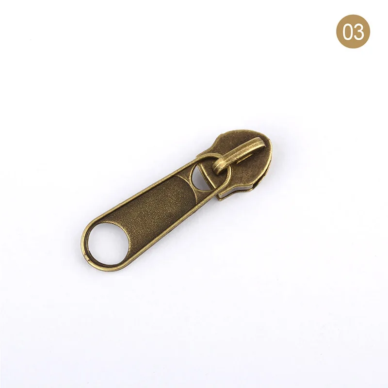 bronze 50 шт Мода 5# металлический бегунок для нейлоновые молнии Сумка Одежда молнии головы тянет ремонт на молнии наборы DIY сумка Швейные аксессуары - Цвет: bronze