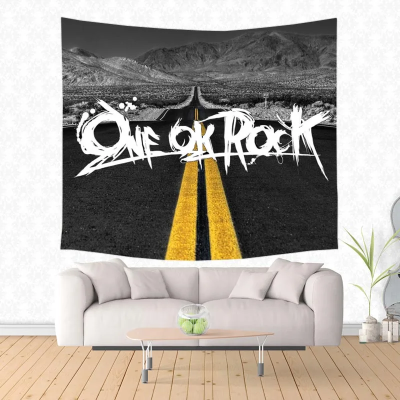 Custom Wall Hanging Tapestry Home Decor ONE OK ROCK Pattern Bedspread Yoga Mat Picnic Cloth Travel Blanket | Дом и сад