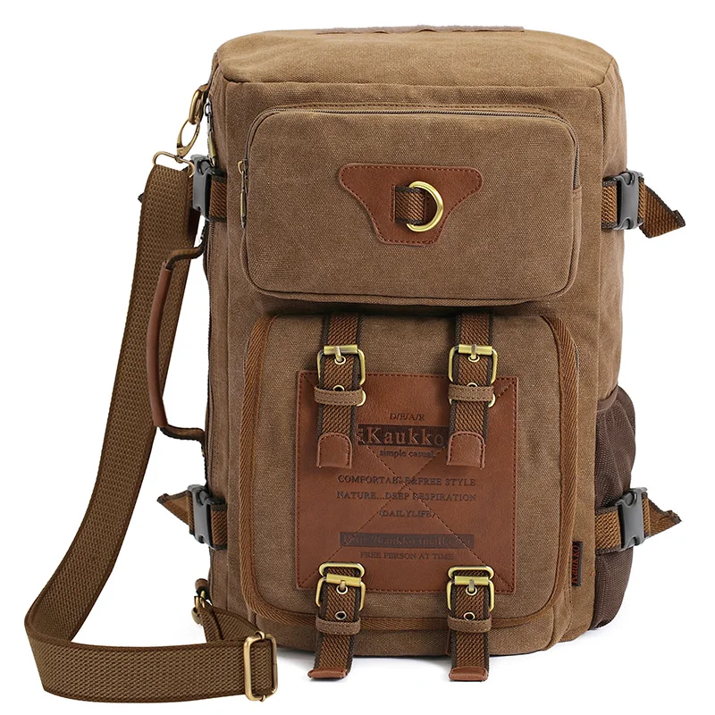 KAUKKO винтажные мужские рюкзаки рюкзак холщовые сумки на плечо багаж дорожный в