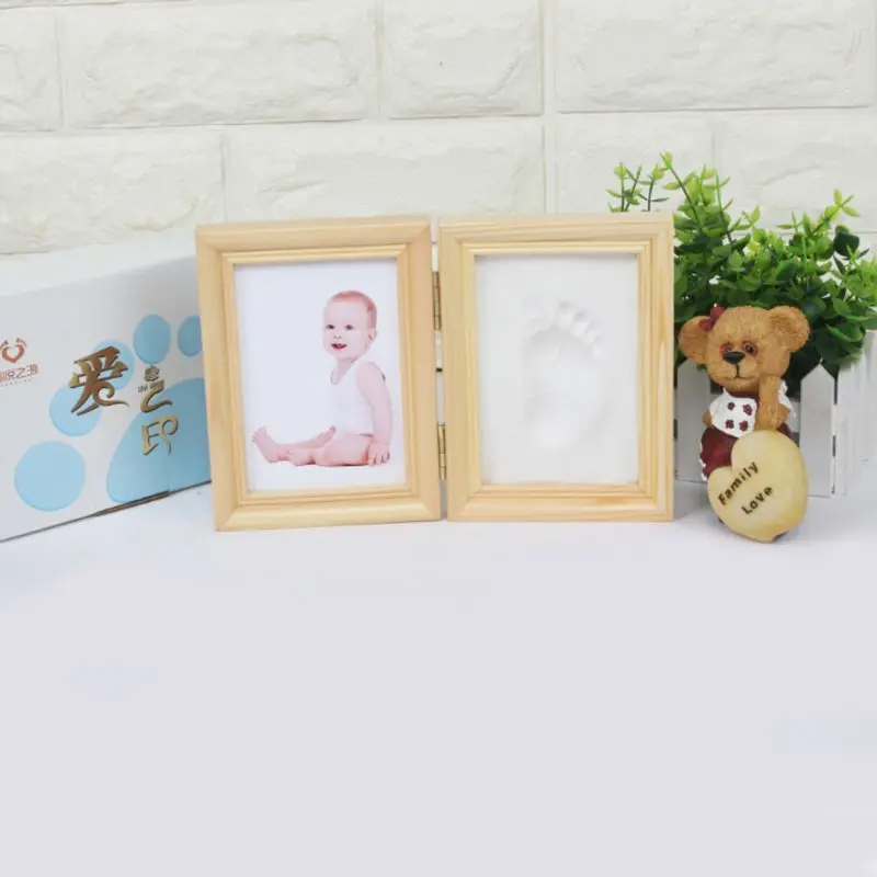 Складные DIY руки ноги печати фотографии дисплей сувениры память детей растущая память Baby Shower подарок деревянная фоторамка