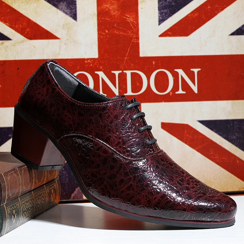 height increasing snake skin leather formal shoes men italian wedding dress male footwear designer party oxford for | Обувь