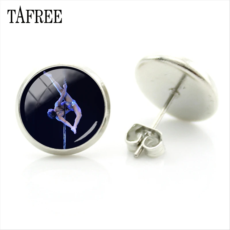 Серьги-гвоздики TAFREE для танца шеста серебряного цвета высококачественные Модные