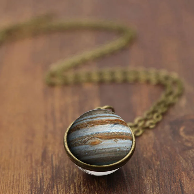 Юпитер Стекло купол кулон Цепочки и ожерелья серьги в виде планет Вселенная