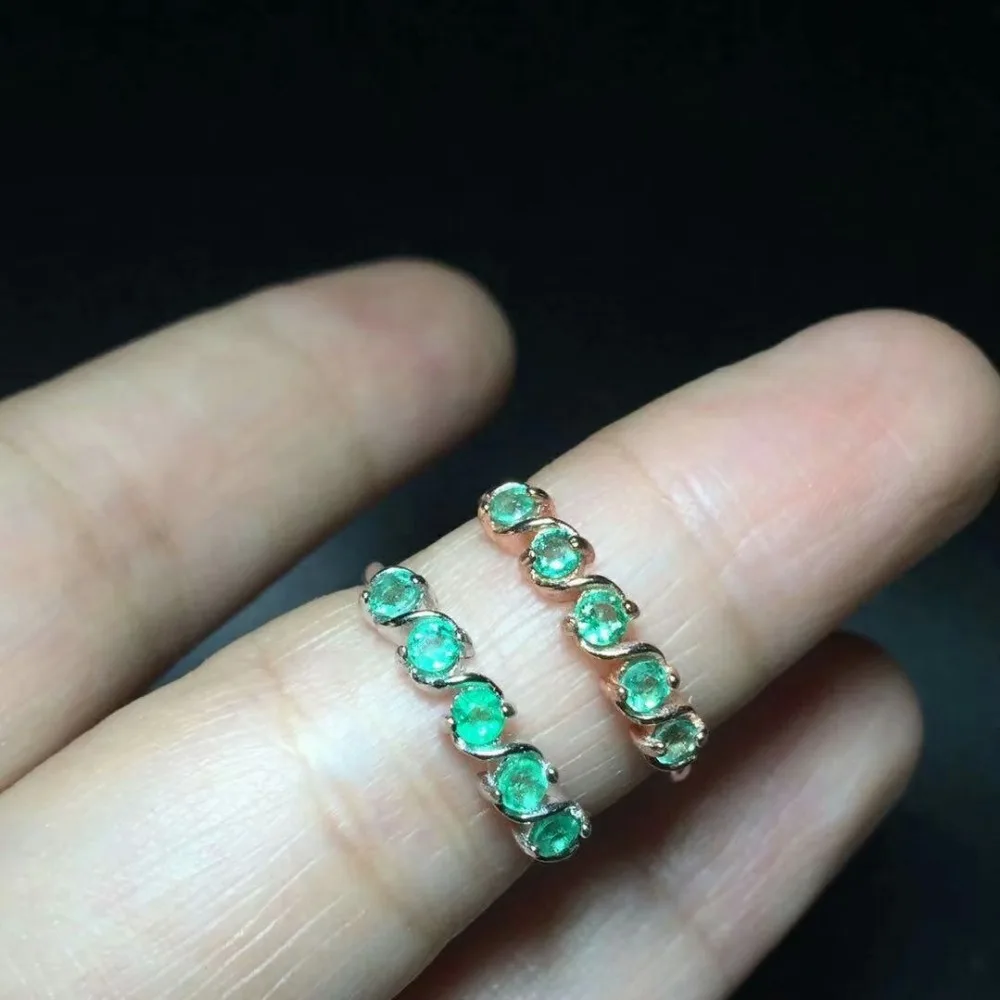 

shilovem 925 sterling silver Natural Emerald Ring fine Jewelry Customizable women trendy wedding open wholesale tfj030301agml