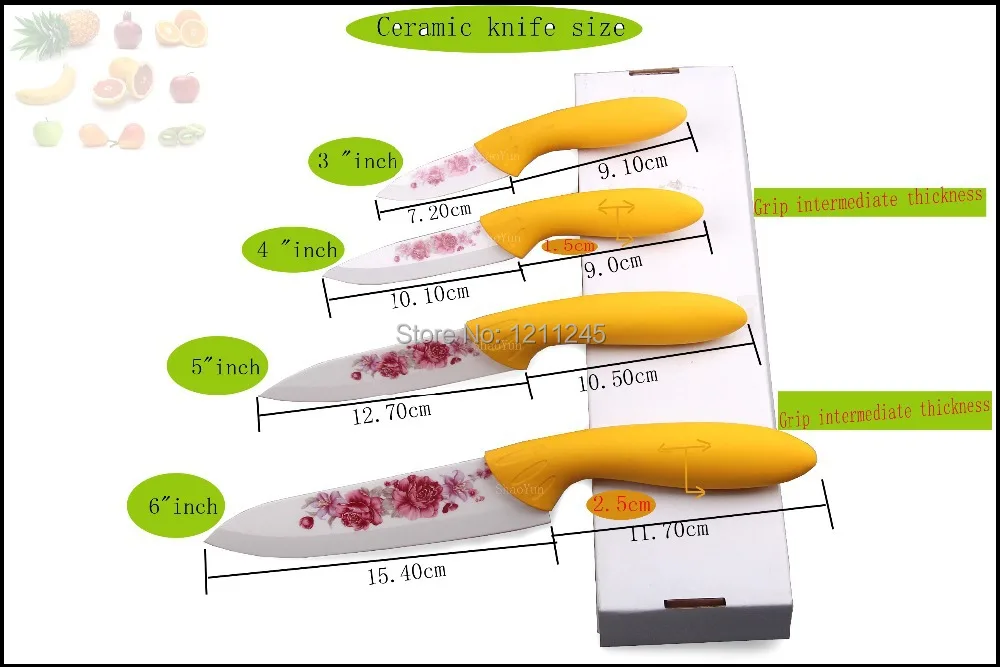 Free Shipping Ceramic Knife Set 3&quot4&quot5&quot6&quot inch + Peeler 1 colors Utility kitchen knives knife set | Дом и сад