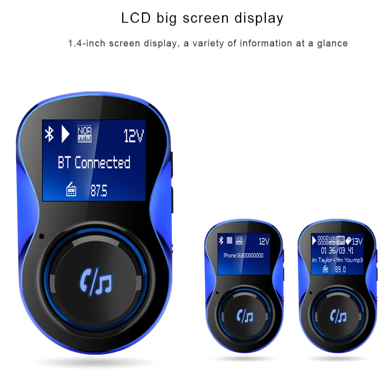 Fm-передатчик Bluetooth автомобильный комплект Hands-free FM модулятор радио адаптер двойной usb зарядка Поддержка U диск MP3 плеер для телефона
