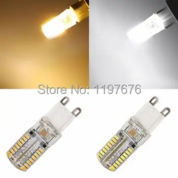 

Силиконовая светодиодная лампа G9 220 В 6 Вт 3014 SMD 64, 10 шт., кристальная лампа-кукуруза, Потолочная люстра, COB прожектор, Холодный/теплый белый све...