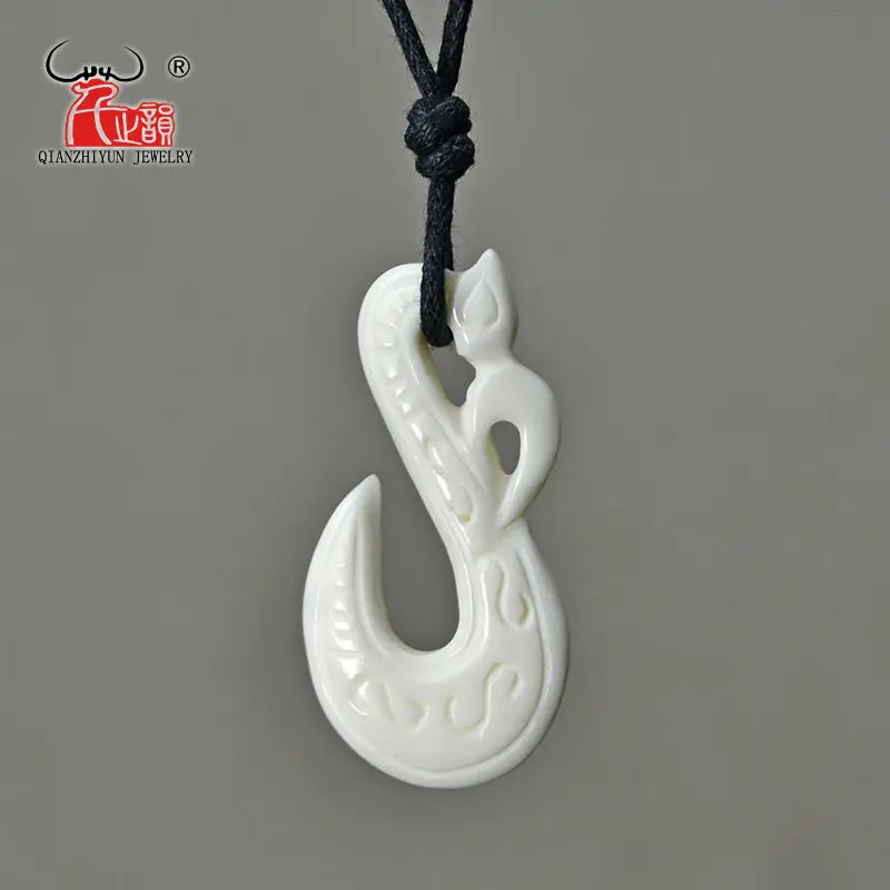 1 шт. гавайское ожерелье маори ручной работы с подвеской из кости яка подарок|necklace