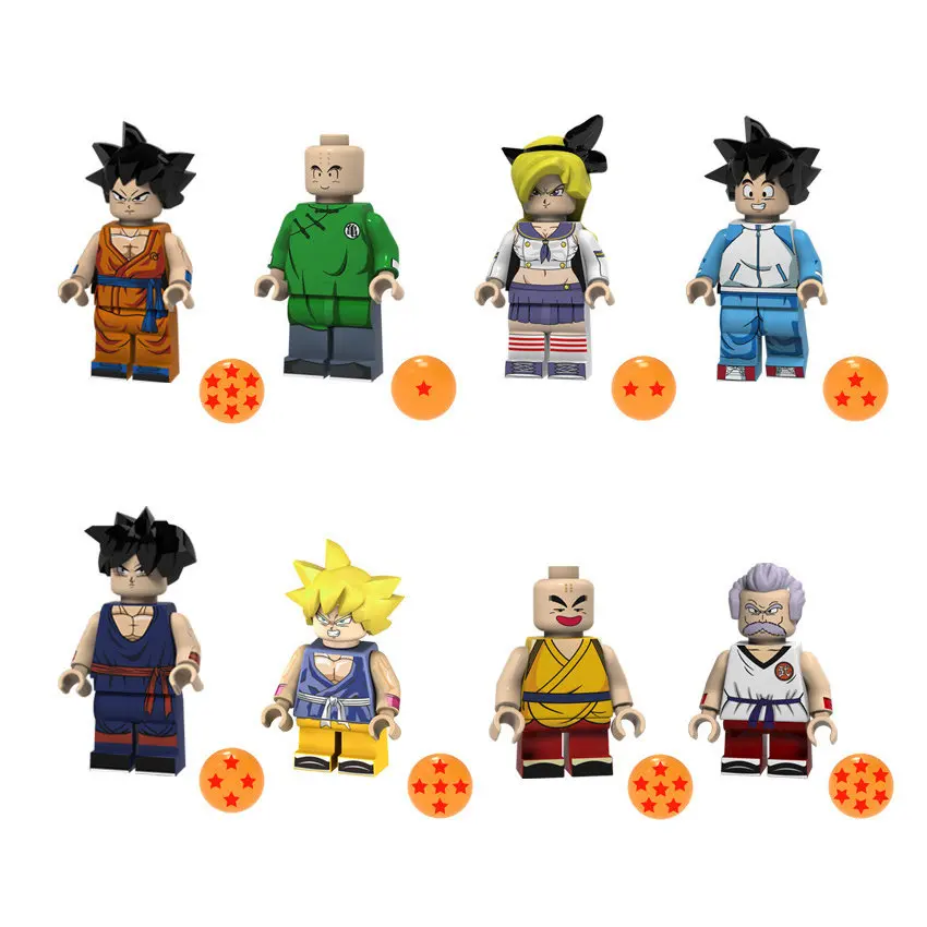 8 шт./лот Dragon Ball Z Black Goku Naba Sun Wukong Badak Dales фигурки строительные блоки Подарочная игрушка Бренд Минифигурка