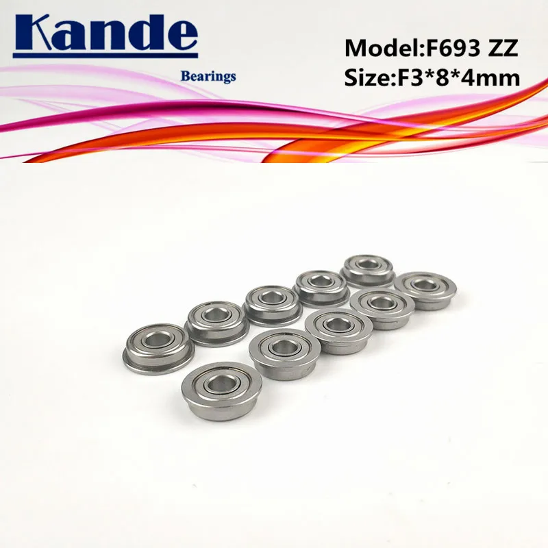 Подшипники Kande F693ZZ 10 шт. ABEC-1 F693 ZZ F693-2Z миниатюрный глубокий шаровой подшипник F3 * 8*4