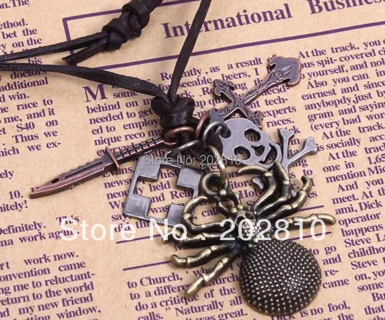 Женское Ожерелье из сплава с изображением Креста черепа паука Девы Марии 2020