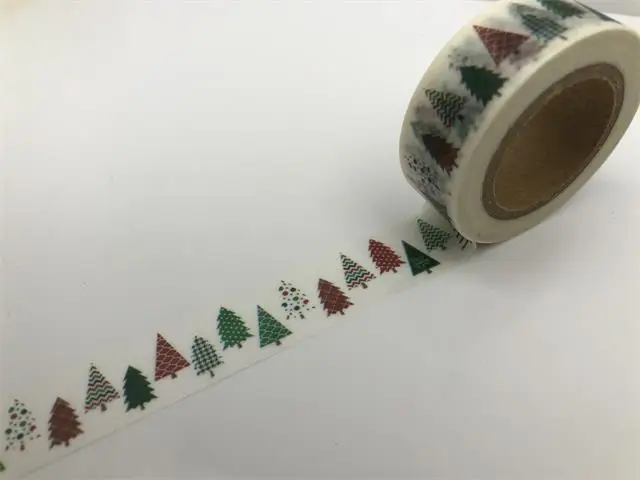 jiataihe christmas washi tape Merry Christmas tree japanese rice paper printing masking free shipping | Канцтовары для офиса и