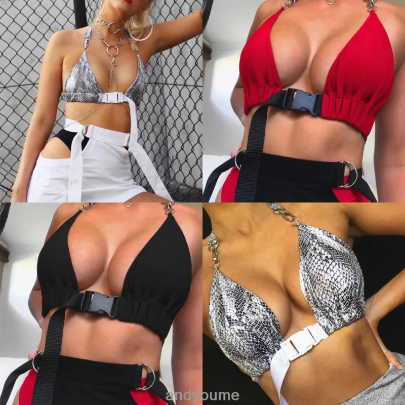 Женский бюстгальтер Бралетт с передней пряжкой лямкой на шее однотонный без