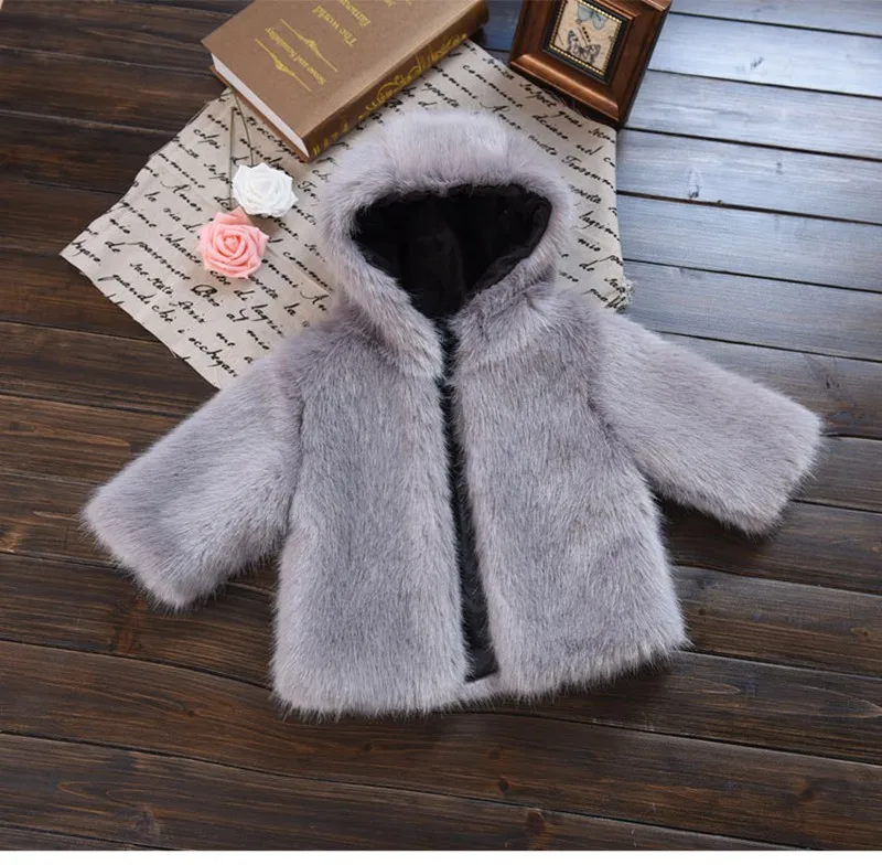 CROAL chery/модные меховые зимние куртки и пальто для малышей ростом от 60 до 160 см; Утепленное зимнее меховое пальто для девочек; зимний комбинезон для новорожденных; детская верхняя одежда