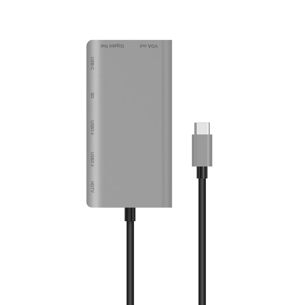 Устойчивый адаптер USB C к type C 8 в 1 USB 3,0 HDMI 4K VGA RJ45 адаптер SD TF кардридер концентратор для Android телефонов#5