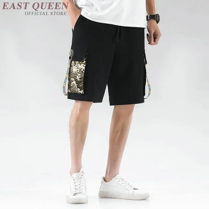 Мужские шорты 2019 Летняя мужская одежда из конопли хлопковые льняные Карманы