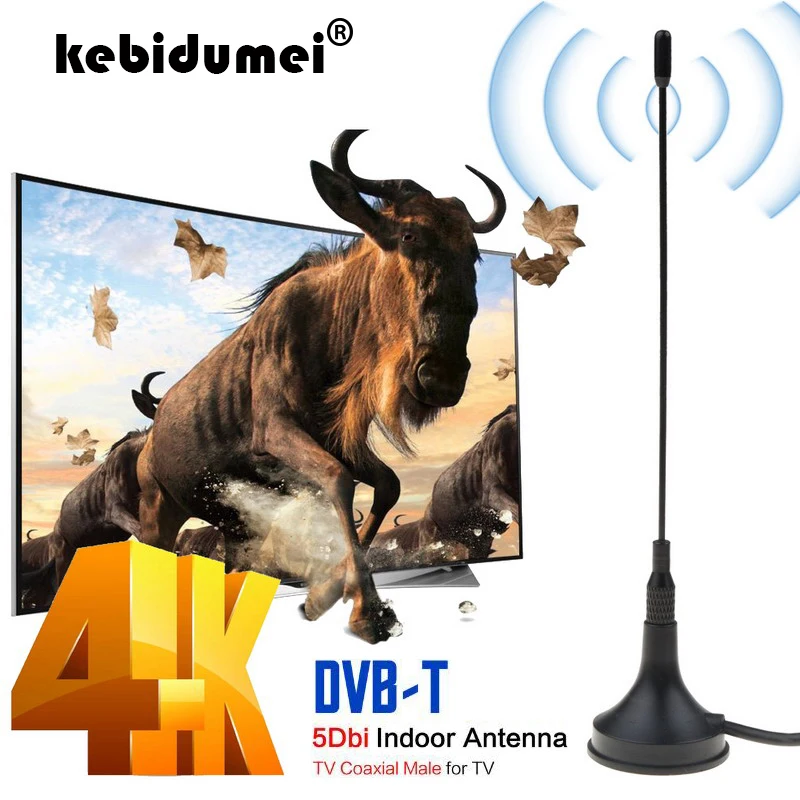 

kebidumei HDTV Digital Indoor Signal Receiver Aerial Booster Mini TV Antenna 5dBi DVB-T Freeview CMMB Televison Receivers Newest