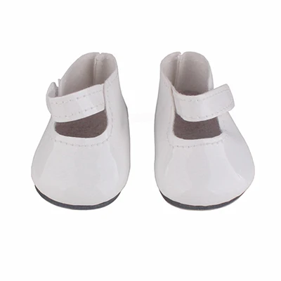 white Дял 18-дюймовой куклы американская PU кожаная кукла туфли большие размеры 43 см для ухода за ребенком для мам Baby Doll 7 см белый маленький обуви сразу после изготовления для BJD 1/3 кукла для девочек - Цвет: white