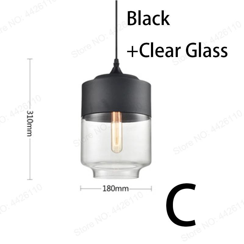 C Black and Clear BLUBBLE геометрический Nordic современный подвесной светильник Стекло светильники E27 E26 светодиодный подвесные светильники для Кухня Ресторан Бар подвесной светильник - Цвет корпуса: C Black and Clear