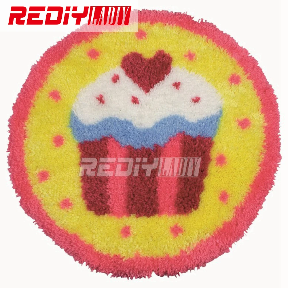 

5D DIY Carpet Rug Latch Hook Kits Acrylic Yarn Embroidery Floor Mat Ice Cream Pre-Printed Canvas Wall Hanging Modern Art Crafts