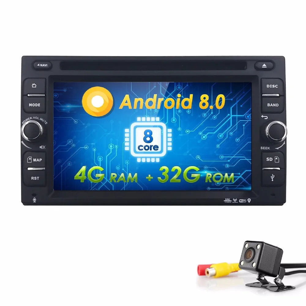 Бесплатная Камера Android8.0 8/OctaCore 4 г + 32 автомобиля gps 2Din радио Универсальный dvd плеер